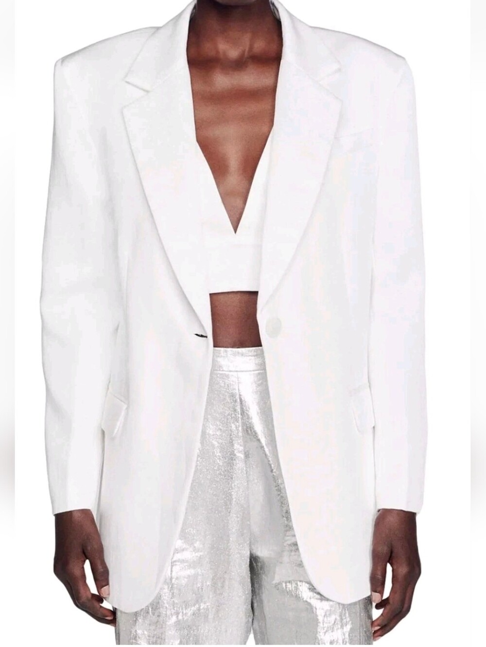 White SANDRO Alicia Blazer NWT Size 36